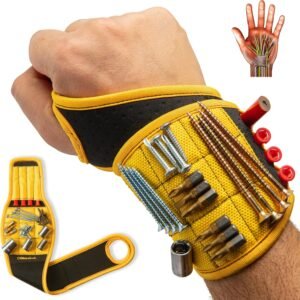 BINYATOOLS Magnetic Wristband for Tools Magnet Screw Holder Wrist Support Keeps Screws Nails, Drill Bits Handy Unique Tool Gadgets Men’s Gadgets Dad Gadgets Perfect Christmas Gifts Stocking Stuffers