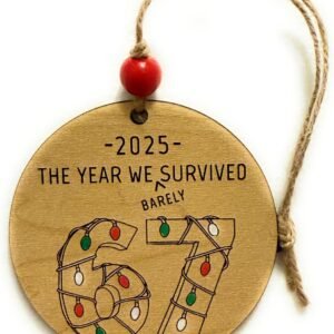 Viral Tiktok 67-2025 - The Year WE Barely Survived Ornament Six Seven Ornament Gift for Teacher from Student, Co-Worker, Elementary Teacher or Parent who has Heard 67 Enough This Year