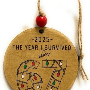 2025 Viral Tiktok 67 - The Year I Barely Survived Ornament Six Seven Ornament Gift for Teacher from Student, Co-Worker, Elementary Teacher or Parent who has Heard six Seven Enough This Year