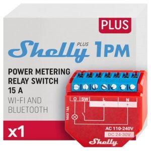 Shelly Plus 1PM UL | WiFi Smart Relay Switch with Power Metering Function | Bluetooth Gateway | Home Automation | Compatible with Alexa & Google Home | No Hub | Wireless Lighting Control