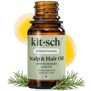 Kitsch Rosemary Oil for Hair Growth – Hair Oil with Biotin, Castor & Jojoba – Pre-Wash Scalp oil for Hair Care – Lavender Scent – 10mL | Ideal Gifts for Women