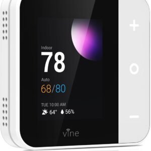 Vine Thermostat for Home with Touchscreen Color Display, WiFi Smart Thermostat Compatible with Alexa and Google Assistant, 7day/8period Programmable, Energy Saving, C-Wire Required, Screen Size 2.8"