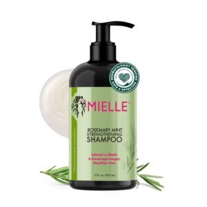 Mielle Organics Rosemary Mint Hair Strengthening Biotin Shampoo - Moisturizing Hair Shampoo for Women and Men to Gently Cleanse, Repair & Protect Strands (12 oz)