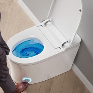 Smart Toilet with Auto Opening Lid, Smart Toilet with Bidet Built-In & Premium Ceramic Glaze,Bidet Toilet ADA Comfort Height, Auto Deodorization, Night Light, One-Piece Design
