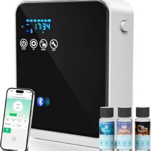 Waterless Essential Oil Diffuser,Aromatherapy Scent Diffuser Air Machine with Smart APP & Touch Screen,1500 sq.ft Coverage,250ml Capacity|Whole House Oil Diffusers for Home & Hotel Collection-Black