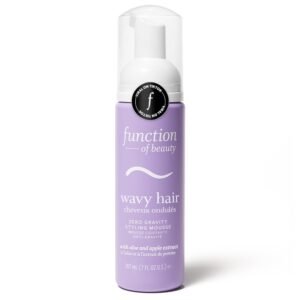 Function of Beauty Wavy Hair Mousse for Styling - Anti-Frizz Hair Styler Adds Volume & Defines Natural Waves - Volumizing & Texturizing Lightweight Styling Foam with Flexible Hold - Hair Care Products