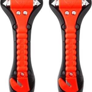 SINSEN Car Safety Hammer Set of 2 Emergency Escape Tool Auto Car Window Glass Hammer Breaker and Seat Belt Cutter Escape 2-in-1 for Family Rescue & Auto Emergency Escape Tools