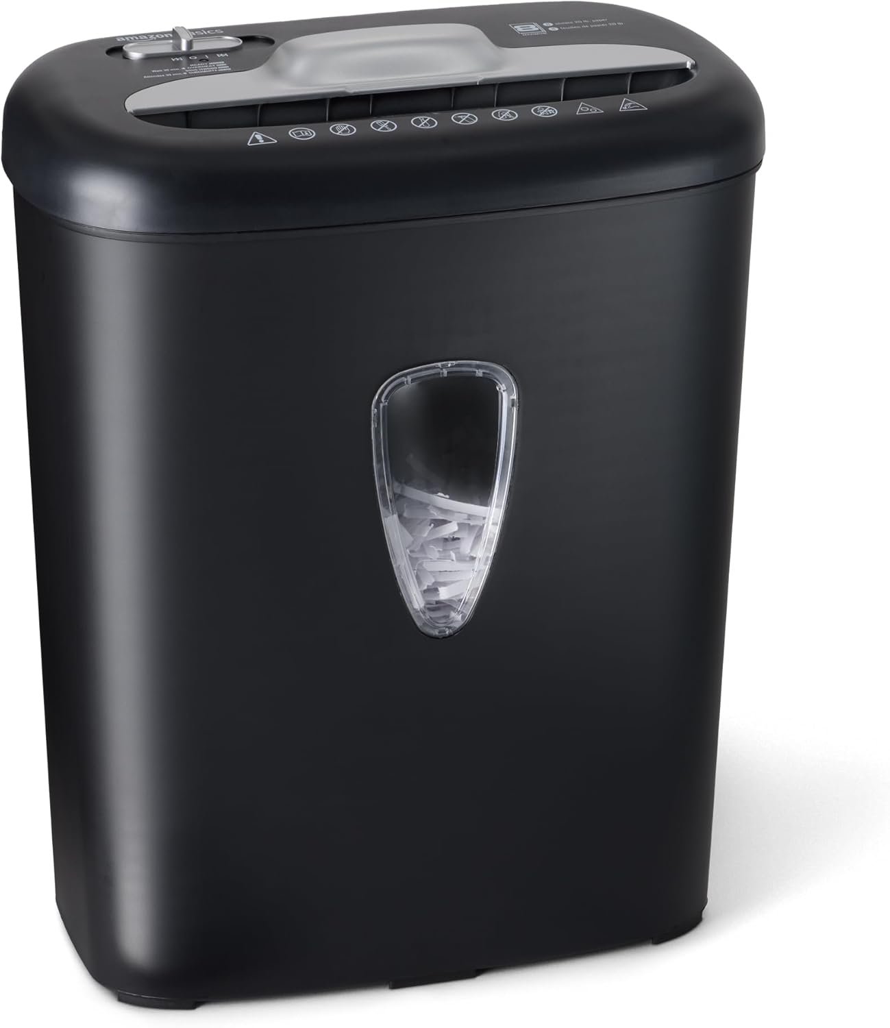 Amazon Basics 8 Sheet Cross Cut Paper and Credit Card Shredder with 4.1 Gallon Bin, Black