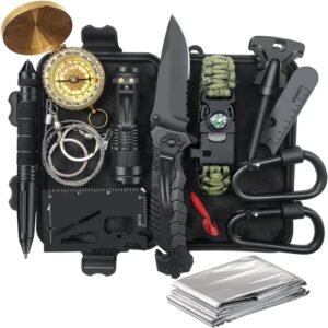 Gifts for Men Dad Husband - Christmas Stocking Stuffers, Birthday Gifts Idea for Him Boyfriend Man- Survival Kit 14 in 1, Survival Gear and Equipment, Fishing Hunting Camping Accessories, Cool Gadgets