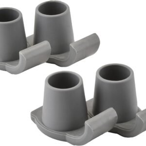 Nova Joy Walker Glide Skis for Seniors & Adults - Durable Covers for Walkers - Essential Sliders for Mobility-impaired Users - Indoor/Outdoor - Gray - 2 Pair