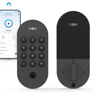 Tapo Smart Wi-Fi Deadbolt Door Lock – Keyless Tactile Buttons, Customized Access with in-App Monitoring, Auto-Lock, IP54 Weatherproof, BHMA Grade 3, Compatible with Standard Door Sizes, Tapo DL100