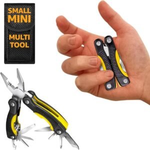Mini Multitool Knife 12 in 1 Small Pocket Multi Tool with Knife and Pliers - Best Small Multi Purpose All in One Utility for Men & Women - Best Gear Accessory for EDC Work Camping Hiking 2229