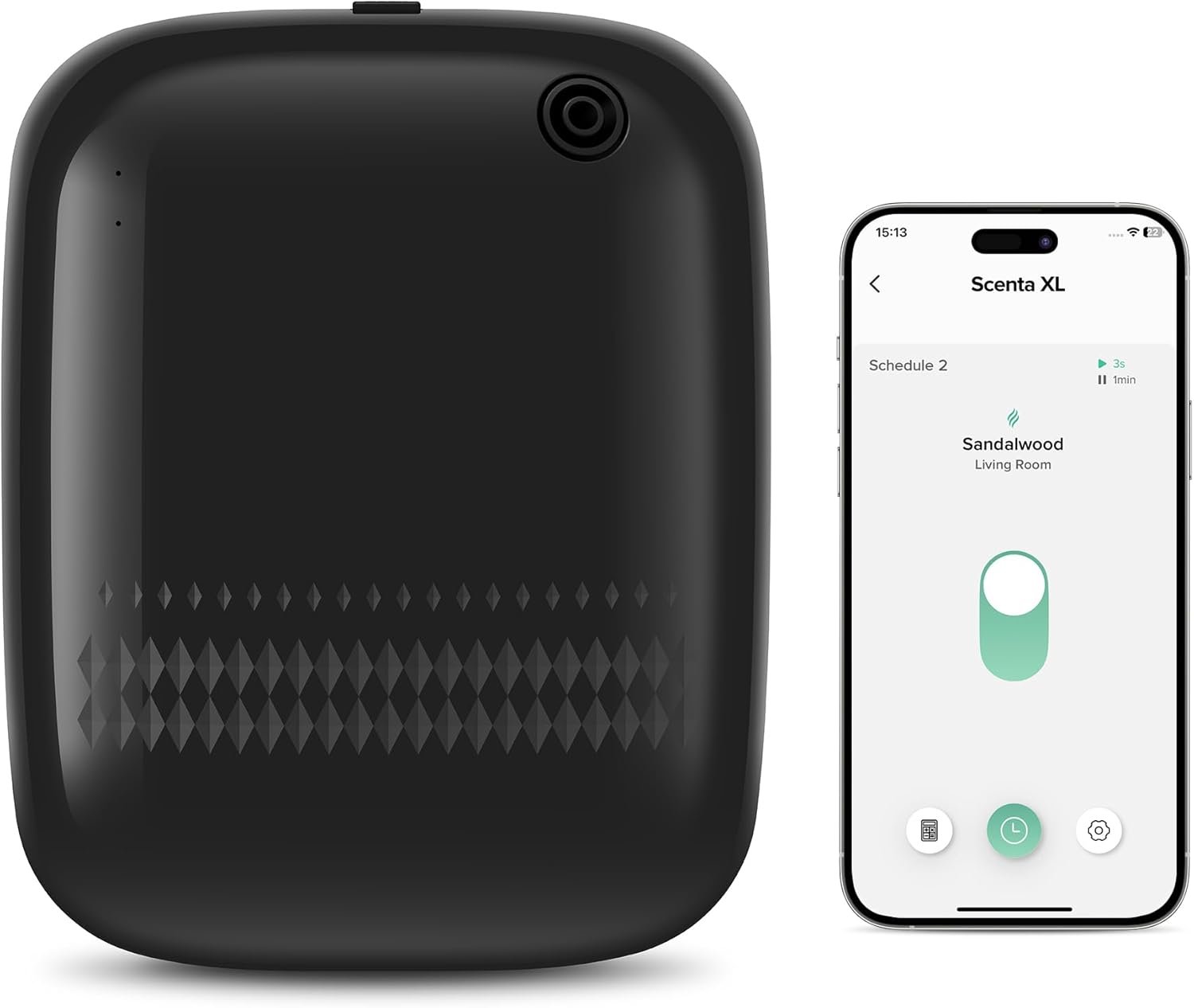 Airversa Waterless Essential Oil Diffuser for Home and Commercial Use, Up to 2000 sq ft 400 mL Capacity, Scent Diffuser for Large Rooms, Smart Scent Air Machine with 12V1A Power Adapter, ANW Black