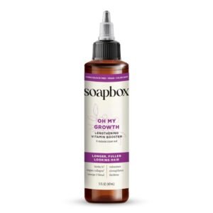 Soapbox Oh My Growth, Lengthening Vitamin Booster Treatment for All Hair Types with Biotin, Vegan Collagen & Vitamins A & C, Paraben & Cruelty Free, For Thicker, Fuller Hair for Men & Women (5 oz)