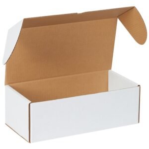 Boxes Fast BFMEZ1475 Outside Tuck Top Shipping Boxes, 14 1/2 x 7 1/4 x 5 Inches, Corrugated Cardboard Die-Cut Mailers, Large White Mailing Boxes (Pack of 25)