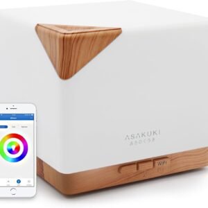 ASAKUKI Smart WiFi Essential Oil Aromatherapy Diffuser, Easy Connect with Alexa and Google Home Phone App Voice Control 700 ml Ultrasonic Diffuser, Create Schedules 7 LED Colors Humidifier