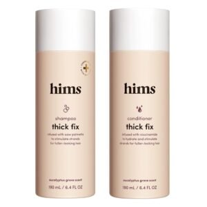 hims Thick Fix Shampoo & Conditioner Set - Saw Palmetto for Healthy Hair Growth & Thickening - Scalp Cleansing - Vegan, Sulfate-Free & Cruelty-Free - Eucalyptus Scent, 6.4 fl oz