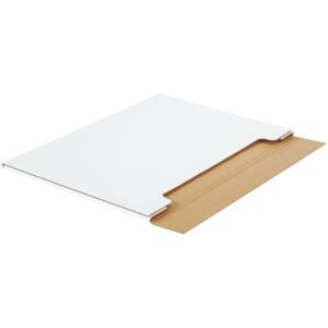 Boxes Fast BFML28221 Jumbo White Fold-Over Cardboard Mailers, 28 x 22 x 1/4 Inches, Easy Fold Mailers, Corrugated Die-Cut Shipping Boxes, Multi-Depth, Large White Mailing Boxes (Pack of 20)