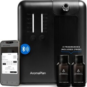 AromaPlan 5 Star Collection Cold Air Scent Diffuser, Whole House (2 Scents Included)- Waterless Smart Aroma, Scent &Time Adjust., App Control, HVAC | Home, Commercial, Hotel | Large Room, 2,000 sq.ft