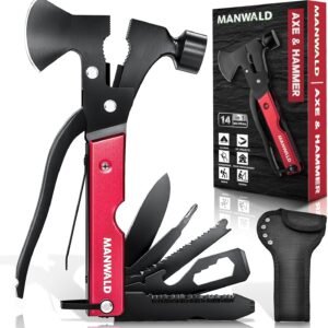 15 in 1 Multitool Axe Hatchet, Christmas Stocking Stuffers for Men Adults, Camping Accessories Survival Gear, Multi Tool for Camping Hiking Survival, Cool Gadgets Gifts for Men,Husband, Boyfriends