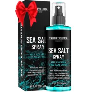Viking Revolution Sea Salt Spray for Men - Hair Texturizing Spray with Kelp, Aloe Vera and Red Algae Extract - Surf Sprays to Add Volume and Texture for Men and Women Beach Hair - 8.8oz