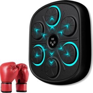 2025 New Model Smart Music Boxing Machine for Adults and Kids, Training Machine with LED Electronic Wall Mounted, Home Indoor Workout Equipment with Premium Boxing Gloves