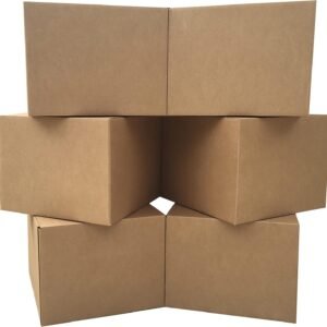 Large Moving Boxes 20'' x 20'' x 15'' (Pack of 6), Corrugated Cardboad Boxes For Packing, Shipping, Packing & Moving
