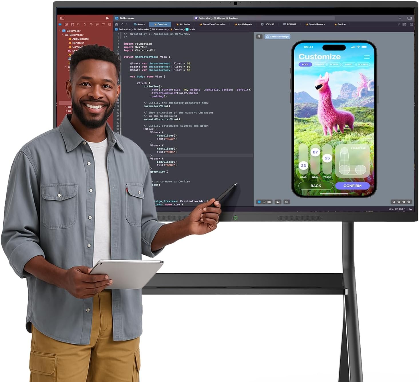 75" Smart Board, Interactive Whiteboard, 4K Electronic Board, UHD Touchscreen, Android 13, 8+128G, All in One Smartboard for Classroom Office Home (Wall Mount Included)