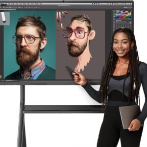 55" Smart Board, Interactive Whiteboard, 4K Electronic Board, UHD Touchscreen, Android 13, 8+128G, All in One Smartboard for Classroom Office Home (Wall Mount Included)