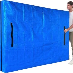 Mattress Bags for Moving, BETU Mattress Protector Waterproof Mattress Cover Queen Size Storage Bags with 8 Heavy-Duty Handles and Zipper for Bed Extra Thick Large Reusable (82"x62"x15" Blue)