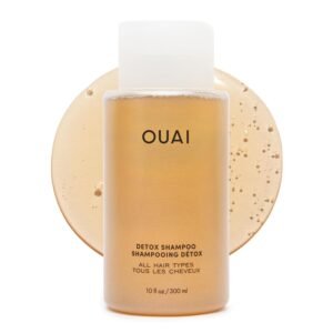 OUAI Detox Shampoo - Clarifying Shampoo for Build Up, Dirt, Oil, Product and Hard Water - Apple Cider Vinegar & Keratin for Clean, Refreshed Hair - Sulfate-Free Hair Care (10 oz)