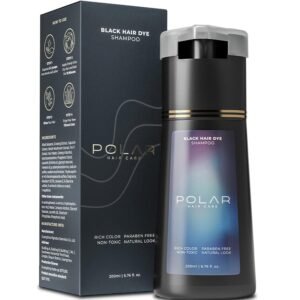 POLAR HAIR CARE Polar Haircare - Hair Dye Shampoo for Gray Hair for Women & Men (Jet Black) Natural Hair Dye Kit - Semi Permanent Hair Dye Shampoo - Vegan Hair Dye USA 6.76 Fl Oz