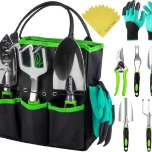 GROWIT Heavy Duty Gardening Tools - 22-Piece Gardening Gifts for Women, Men, Mom, Dad - Durable, Ergonomic Garden Tools Set