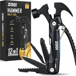 ZOOI Stocking Stuffers for Men 12 in 1 Hammer Multitool, Christmas Mens Gifts for Men Dad Him Grandpa Husband, White Elephant Gifts for Adults, Mens stocking Stuffers, Cool Stuff Tools Gadgets