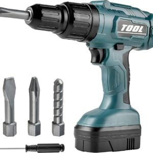 Toy Choi's Toy Drill Set for Kids - Electric Pretend Play Tool with Realistic Sound & Action, Construction Toy Tools for Ages 3-5 with Toddler Drill Screw Set (Green)