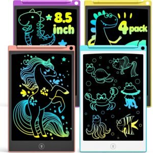 TECJOE LCD Writing Tablet Set, 8.5 Inch Colorful Doodle Board Drawing Tablet for Kids, Kids Travel Games Activity Learning Toys Birthday Gifts for 3-6 Year Old Boys Girls Toddlers Preschooler