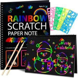Stocking Stuffers for Kids Teen Girls: Scratch Paper Art Crafts Back to School Teacher Supplies Game Party Favors Activities Toys for Boy Ages 3-12 Years Old Valentines Birthday Gifts 2 Pack
